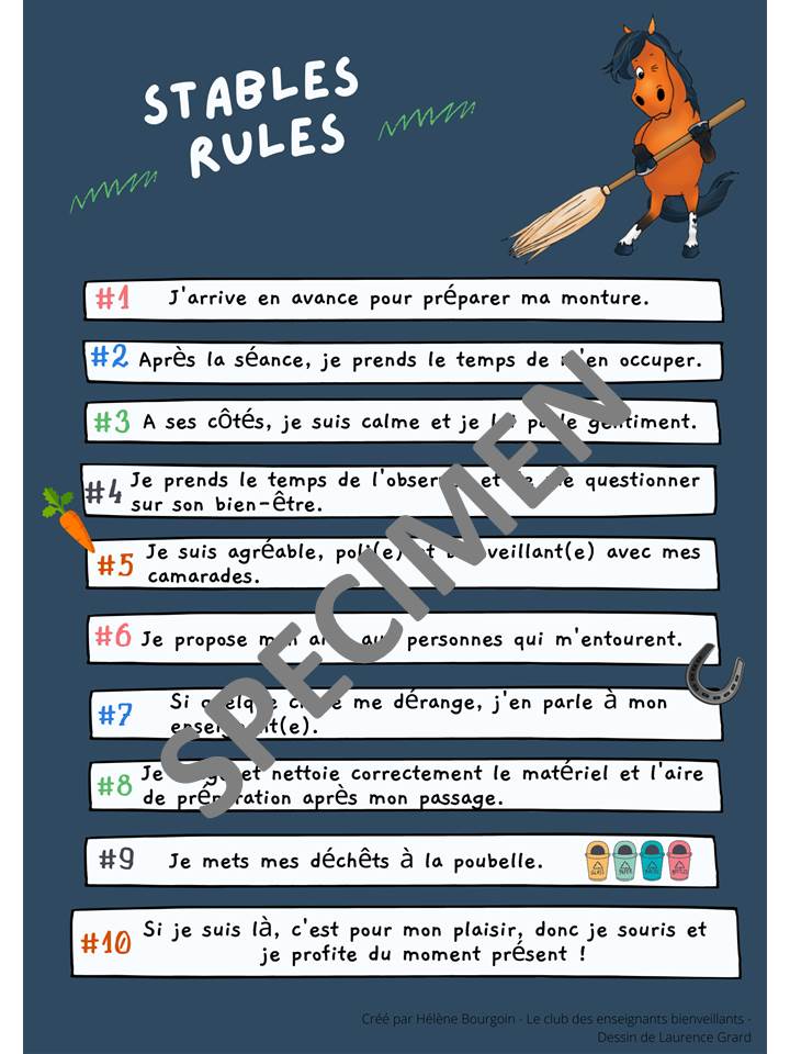 Affiche règles des écuries